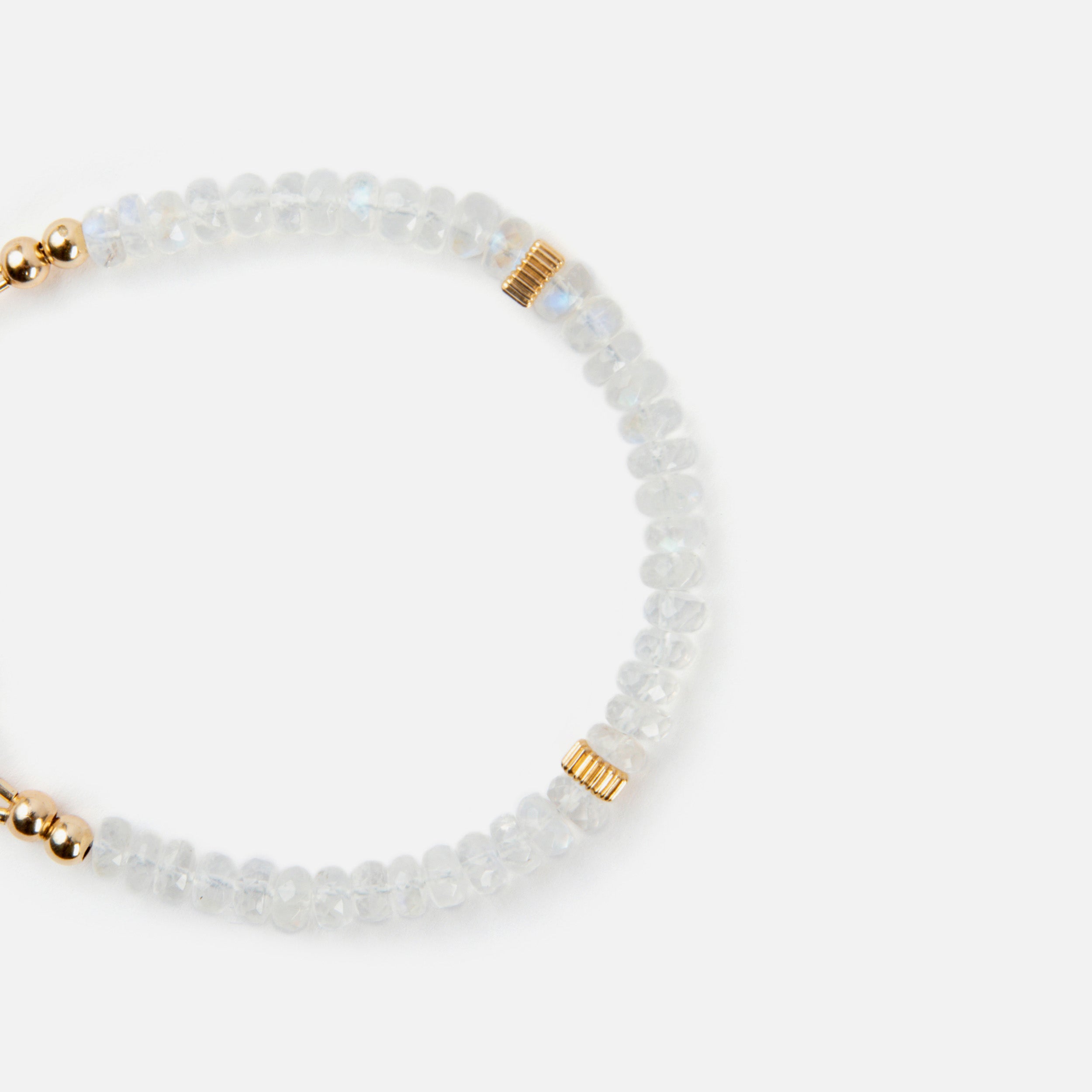 Close-up of a bracelet featuring stunning high-flash moonstone, adding the perfect touch of elegance from day to night.